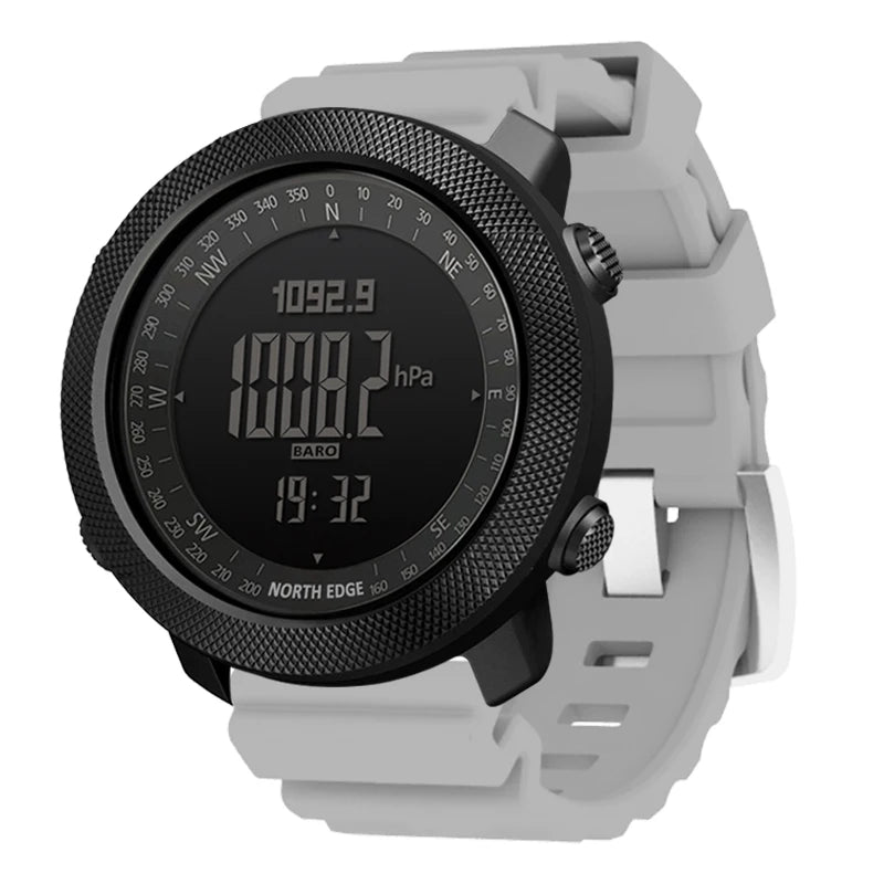 NORTH EDGE Men's Sport Digital Watch Hours Running Swimming Military Army Watches Altimeter Barometer Compass Waterproof 50m