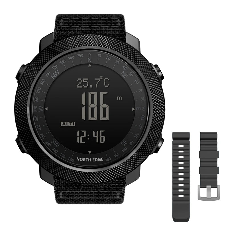 NORTH EDGE Men's Sport Digital Watch Hours Running Swimming Military Army Watches Altimeter Barometer Compass Waterproof 50m