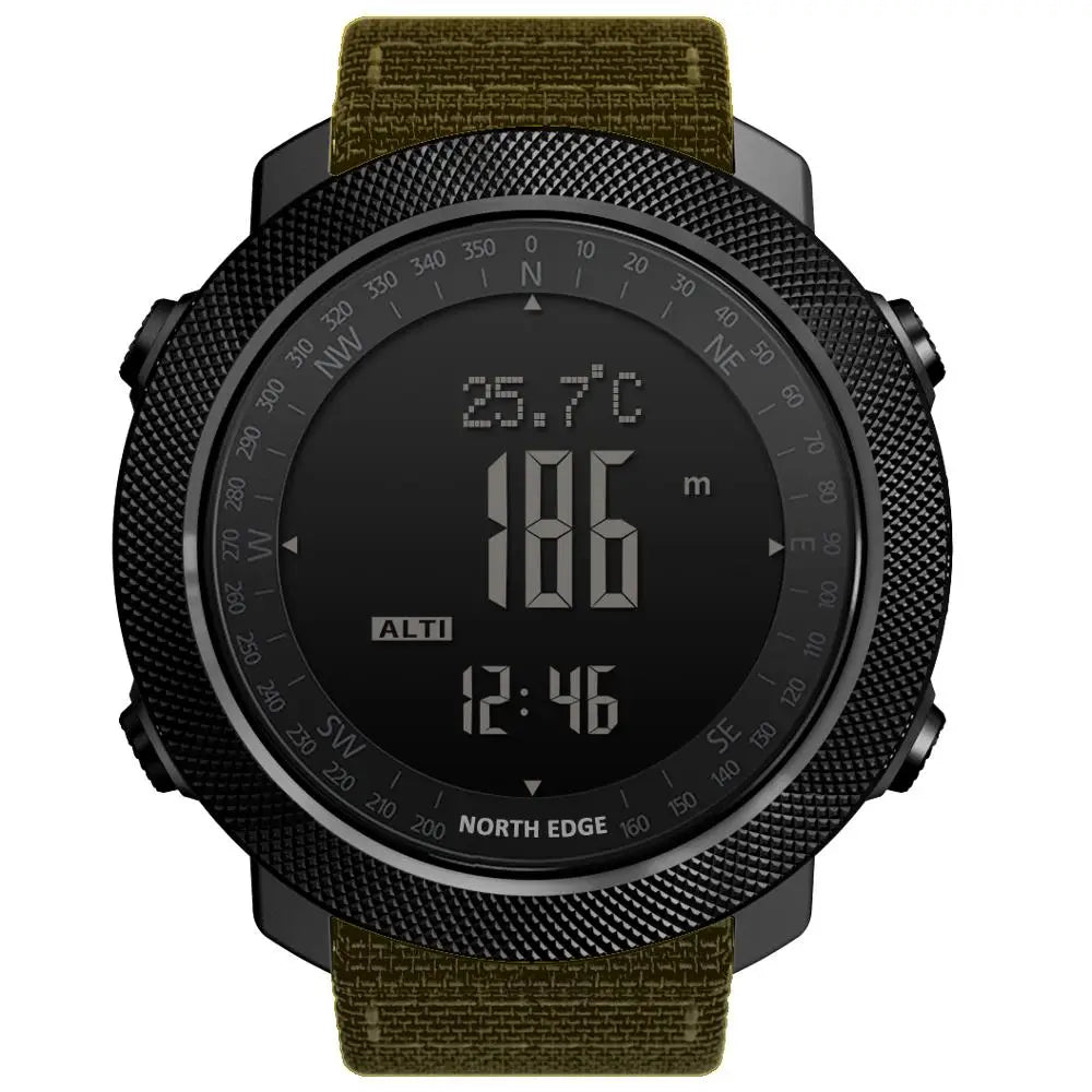 NORTH EDGE Men's Sport Digital Watch Hours Running Swimming Military Army Watches Altimeter Barometer Compass Waterproof 50m
