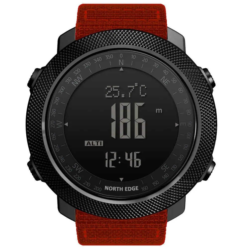 NORTH EDGE Men's Sport Digital Watch Hours Running Swimming Military Army Watches Altimeter Barometer Compass Waterproof 50m