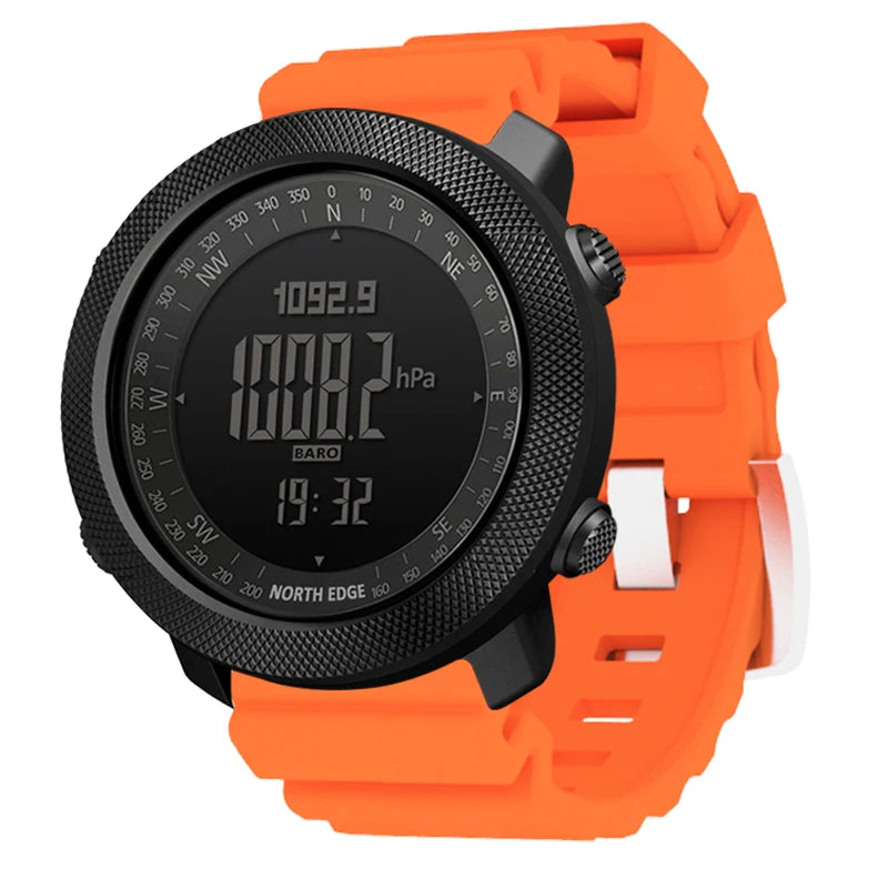 NORTH EDGE Men's Sport Digital Watch Hours Running Swimming Military Army Watches Altimeter Barometer Compass Waterproof 50m