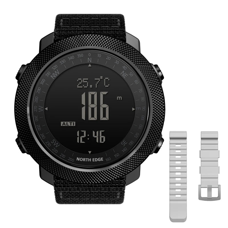 NORTH EDGE Men's Sport Digital Watch Hours Running Swimming Military Army Watches Altimeter Barometer Compass Waterproof 50m
