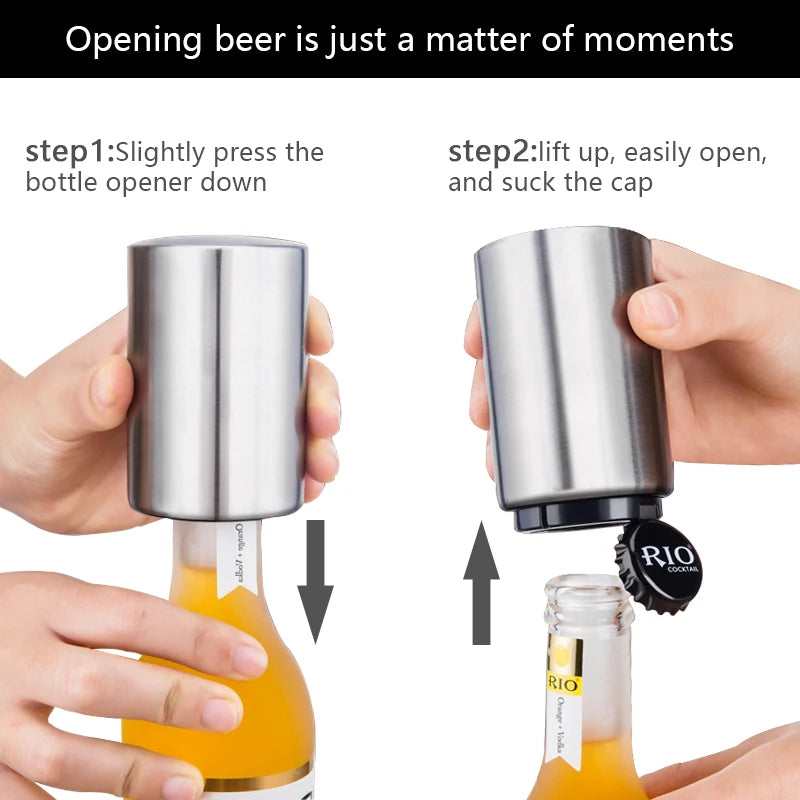 Automatic Beer Bottle Opener,Magnetic Stainless Steel Beverage Bottles…