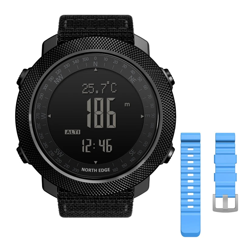 NORTH EDGE Men's Sport Digital Watch Hours Running Swimming Military Army Watches Altimeter Barometer Compass Waterproof 50m