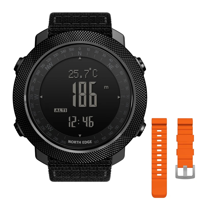NORTH EDGE Men's Sport Digital Watch Hours Running Swimming Military Army Watches Altimeter Barometer Compass Waterproof 50m