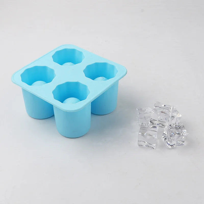 Silicone Round Ice Cube Mold – 4-Hole Press Ice Ball Maker for Whiskey & Cocktails