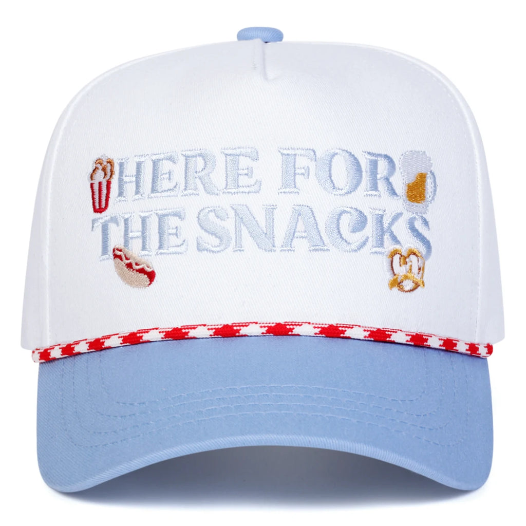 "Here for the Snacks" Embroidered Baseball Cap – Unisex Adjustable Hat
