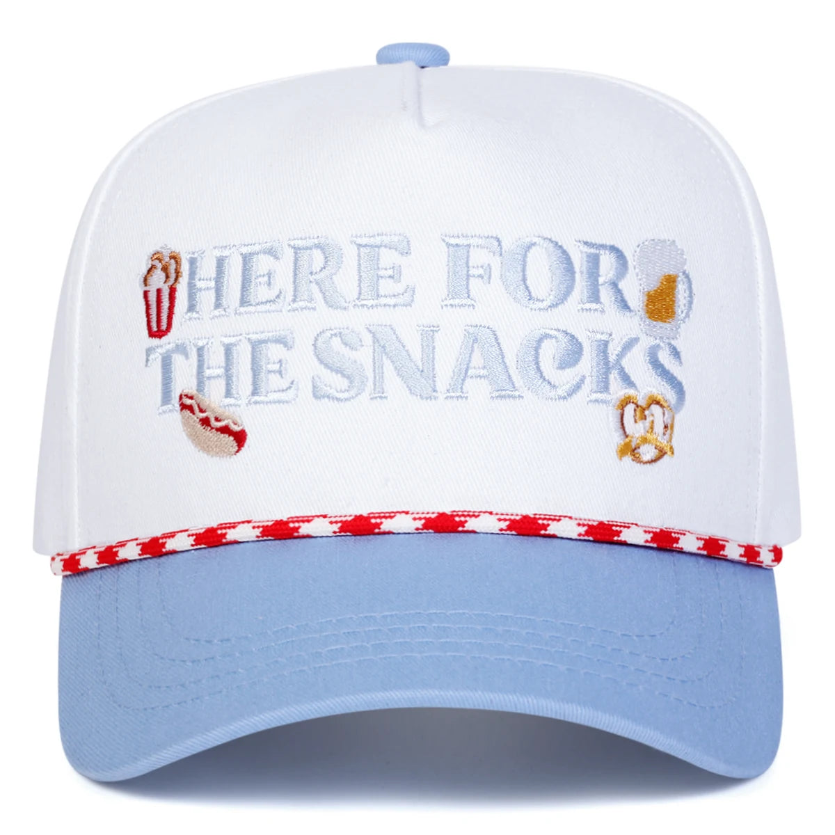 "Here for the Snacks" Embroidered Baseball Cap – Unisex Adjustable Hat