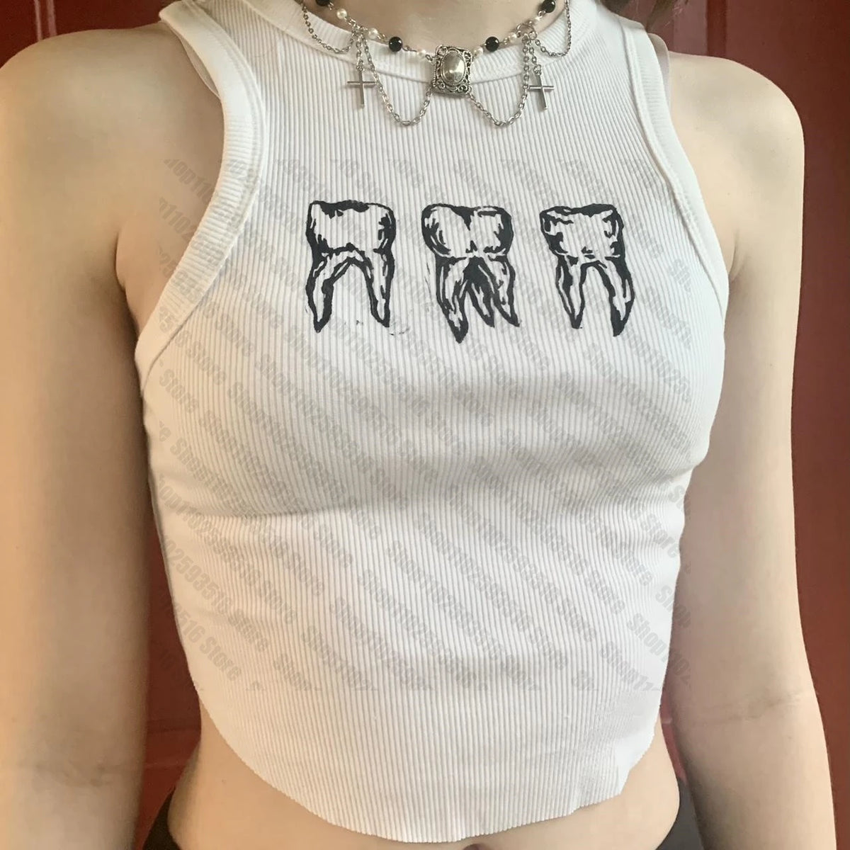 Women's Y2K Cropped Aesthetic Top – Vintage 90s Streetwear Crop Top with Suspenders