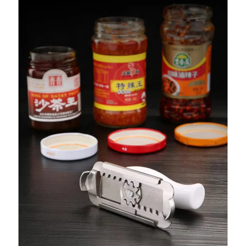 Adjustable Multi-function Bottle Cap Opener Stainless Steel Lids Off J…