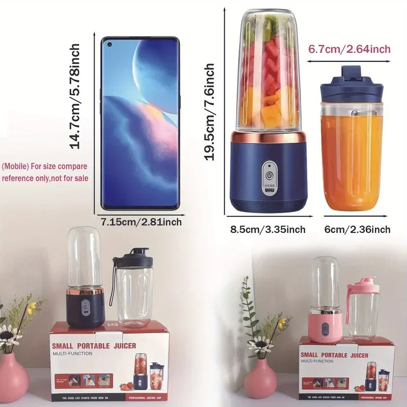 6 Blade 400ML Portable Blender Electric Juicer Cup For Travel Portable…