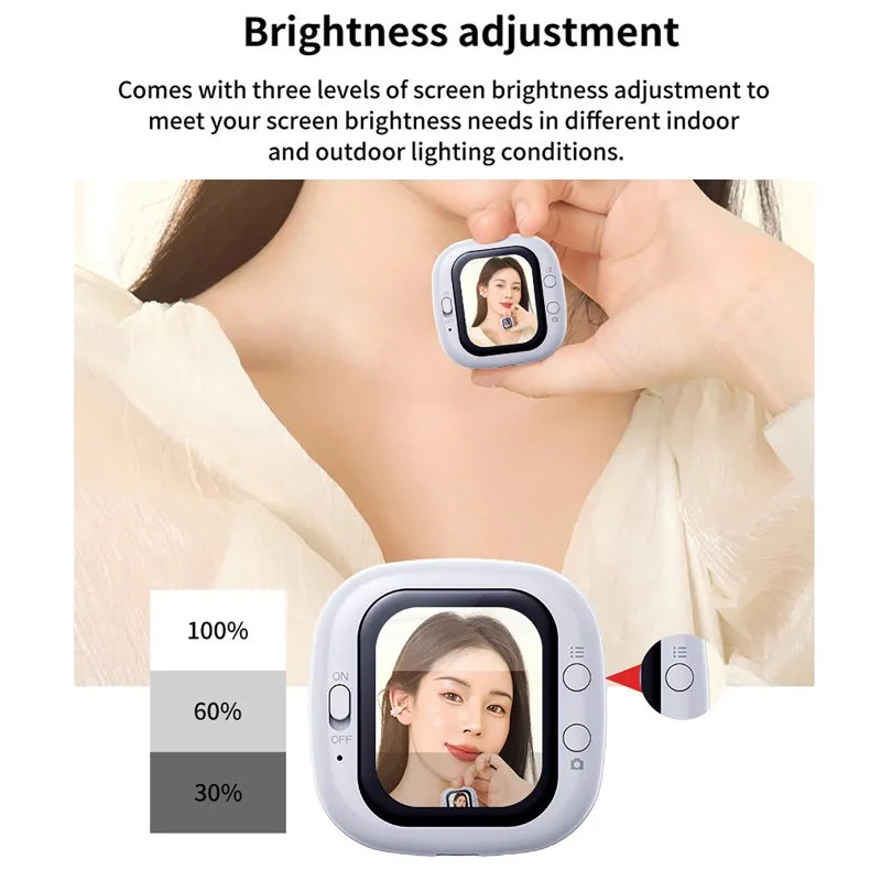 Magnetic Selfie Monitor Screen Mini Wired Mobile Phone Rear Camera Selfie For Vlog Livestream Video Recording For iPhone Android
