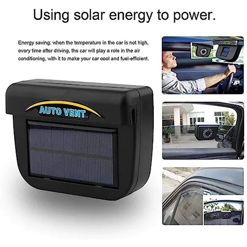 Solar Powered Car Cooling Fan Mini Ceiling Fan with Window Panel Ventilation System Radiator Fan Fresh Air in and Hot Air Out