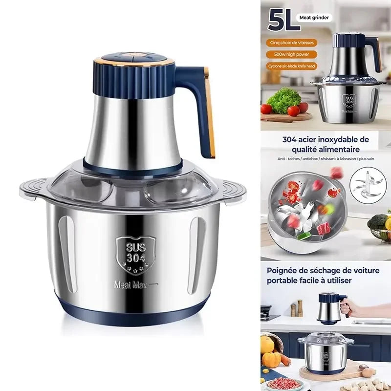 Multifunctional Kitchen Electric Chopper 5L EU Large Capacity Stainles…