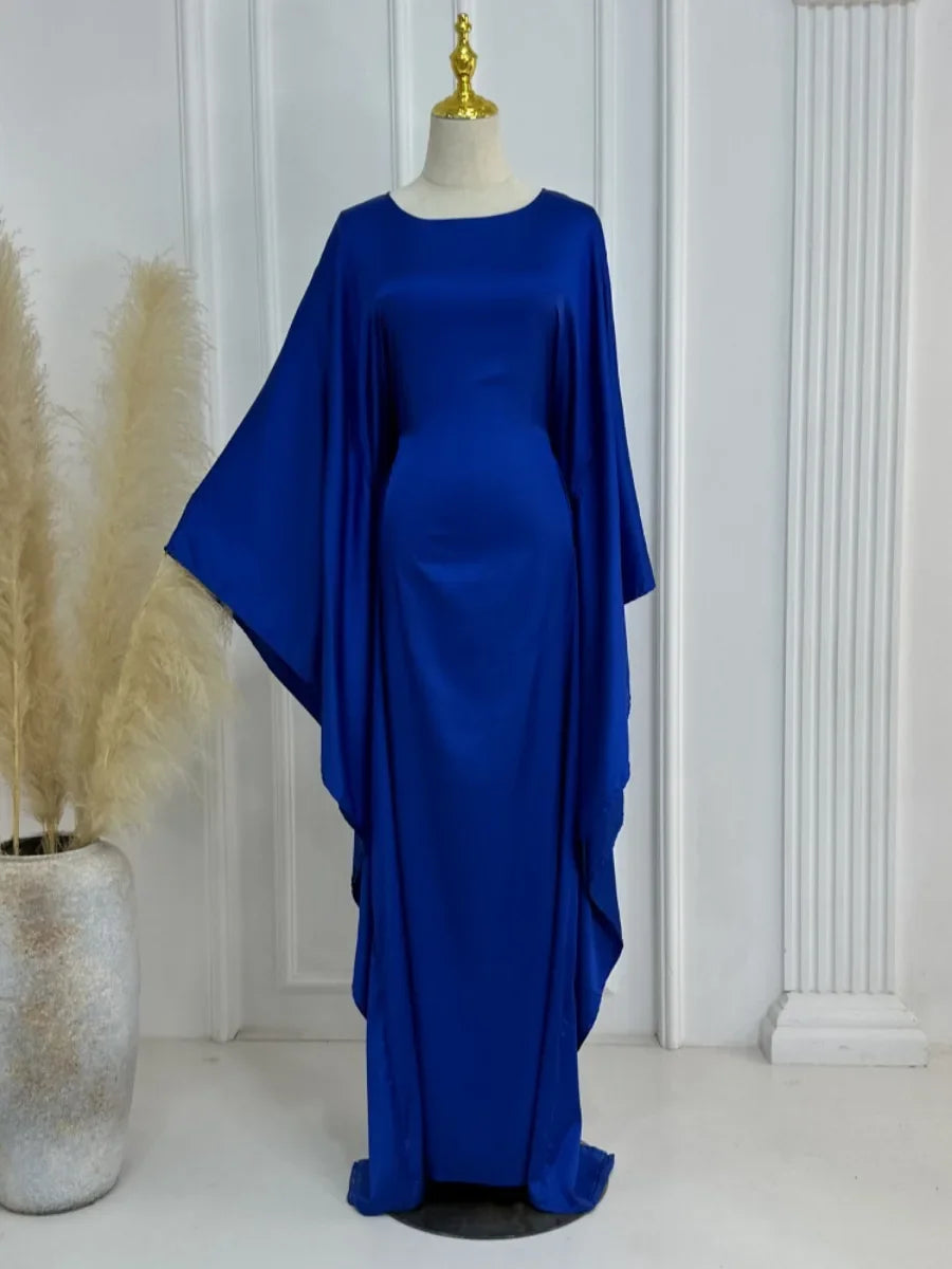 Eid Modest Bat Sleeve Muslim Party Dress – Ramadan Abaya Kaftan