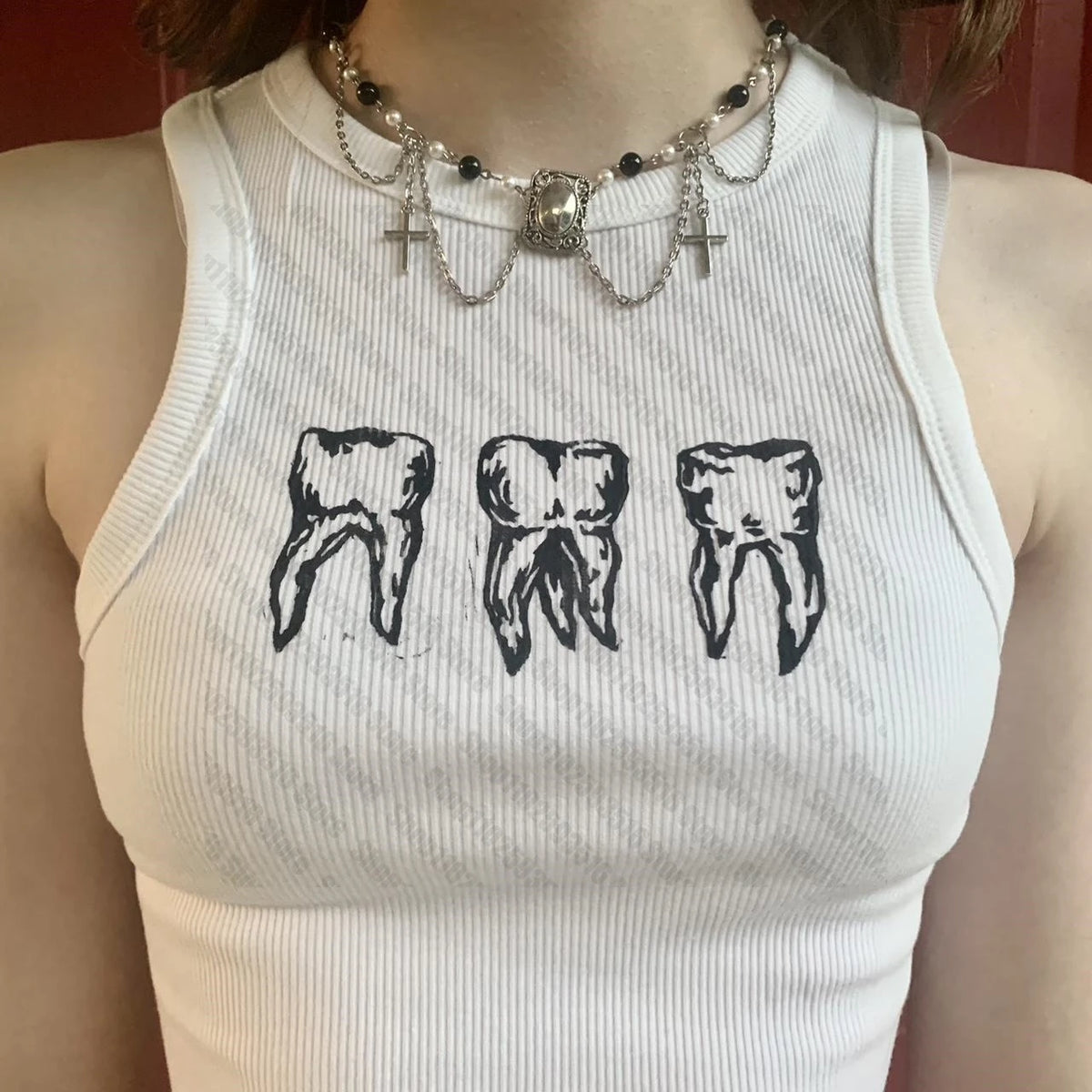 Women's Y2K Cropped Aesthetic Top – Vintage 90s Streetwear Crop Top with Suspenders