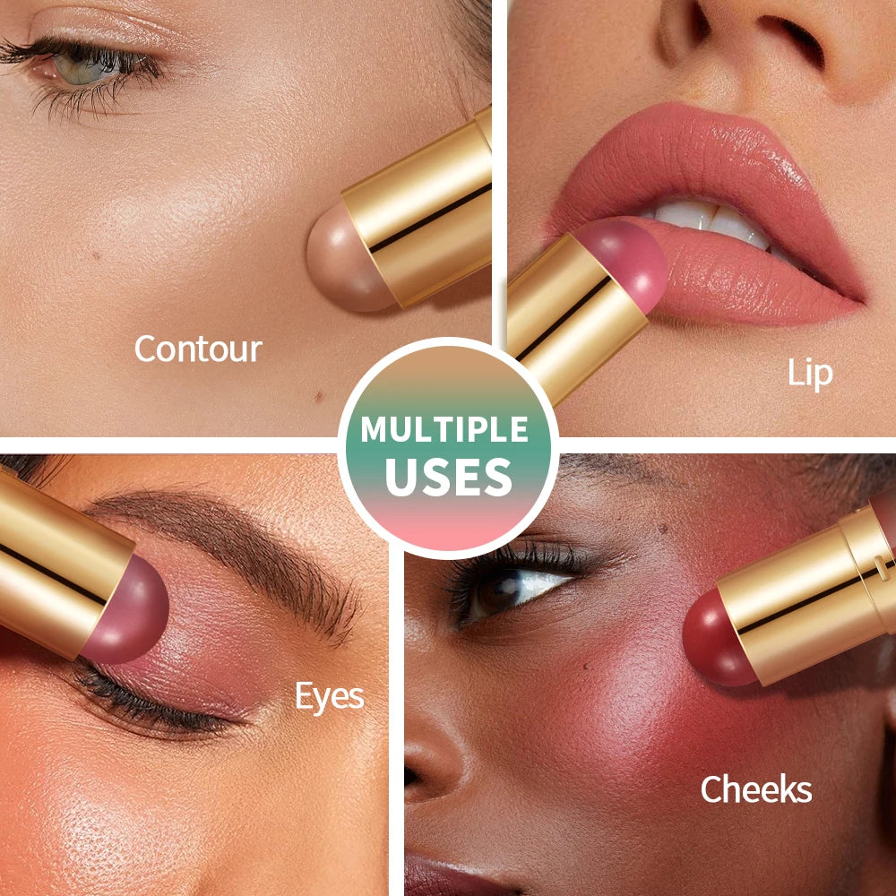 Double-Headed Bronzer & Blush Stick – Multiuse Glow Stick for Cheeks, Eyes & Lips