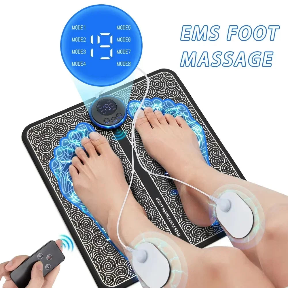 EMS Electric Foot Massager Pad – 6 Modes & 9 Intensities