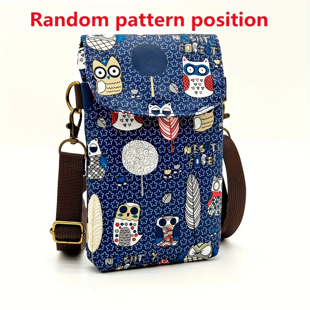 Cute Cat Animal Print Crossbody Bag, Kawaii Fabric Phone Purse, Small Shoulder Bag With Adjustable Strap  Purses and Handbags