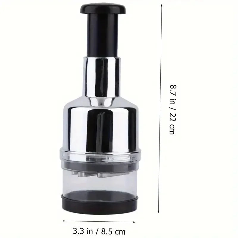 Manual Garlic Chopper & Vegetable Crusher – Handheld Stainless Steel Slicer