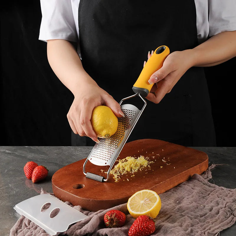 Stainless Steel Cheese Grater & Lemon Zester – Multi-Use Kitchen Grater for Cheese, Ginger, Garlic & Citrus