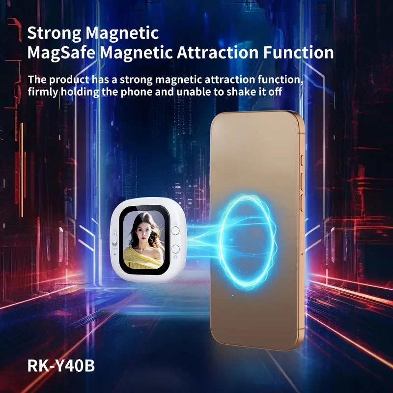 Magnetic Selfie Monitor Screen Mini Wired Mobile Phone Rear Camera Selfie For Vlog Livestream Video Recording For iPhone Android