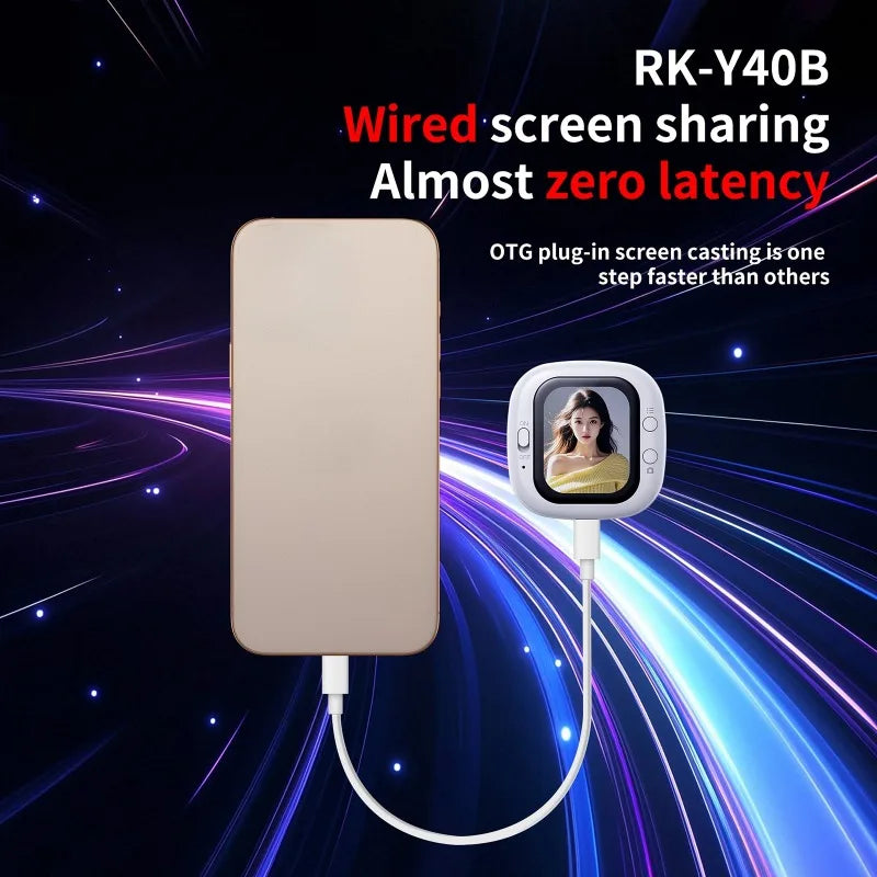 Magnetic Selfie Monitor Screen Mini Wired Mobile Phone Rear Camera Selfie For Vlog Livestream Video Recording For iPhone Android