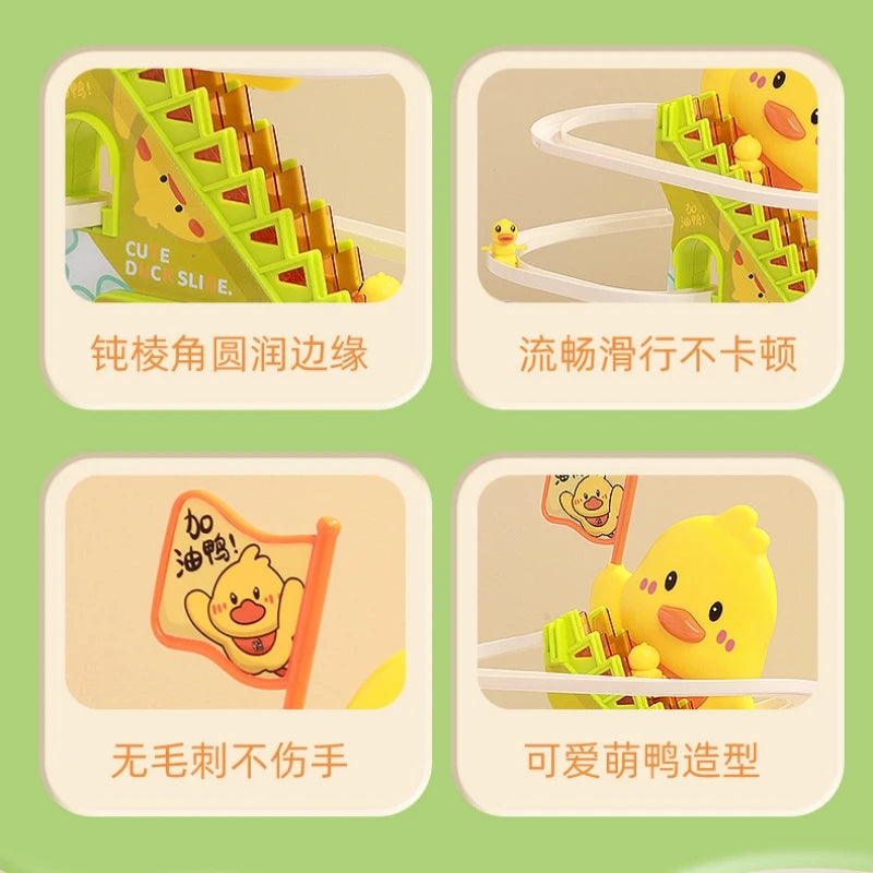 Stair Climbing Ducks Flashing Lights and Music Duck Roller Coaster Toy…