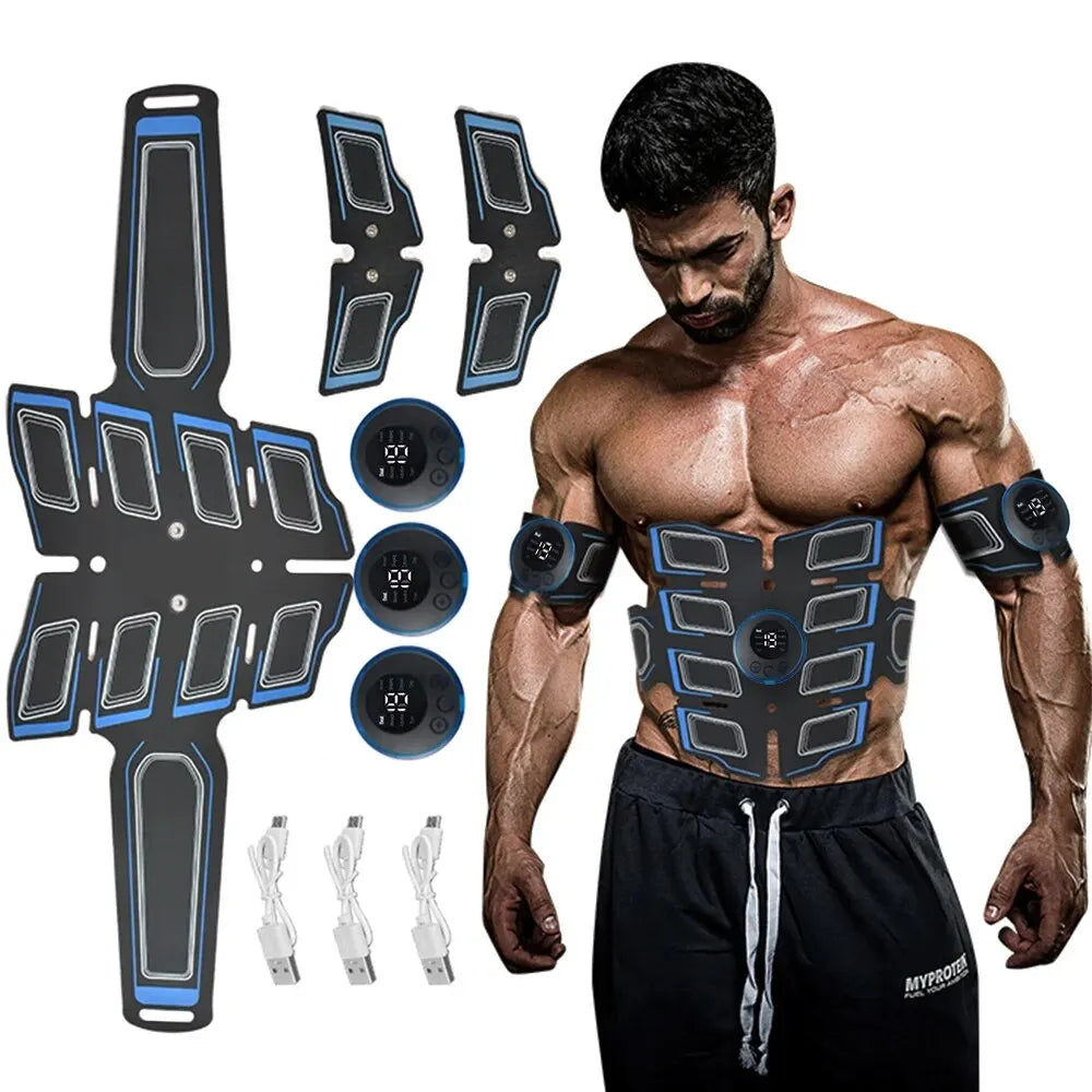 EMS Abdominal Muscle Trainer Belt – USB Rechargeable Toning Device