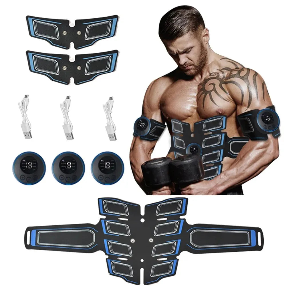 EMS Abdominal Muscle Trainer Belt – USB Rechargeable Toning Device