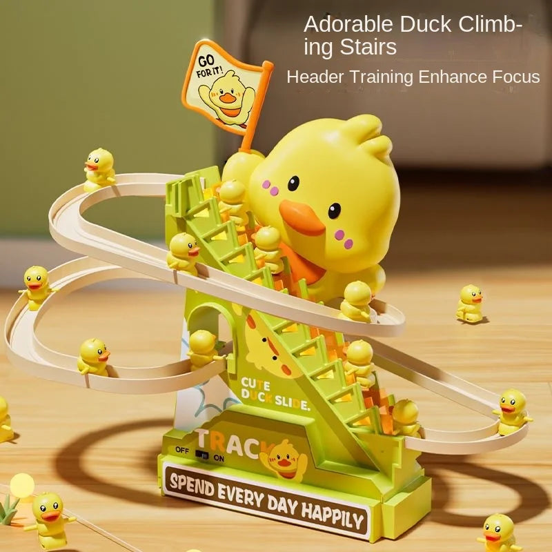 Stair Climbing Ducks Flashing Lights and Music Duck Roller Coaster Toy…