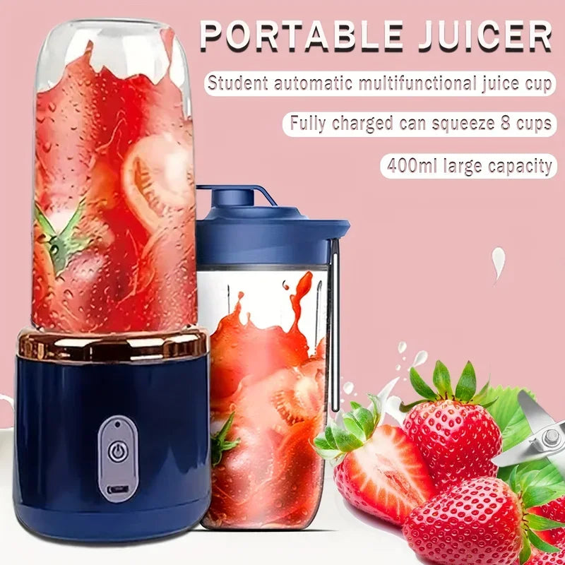 6 Blade 400ML Portable Blender Electric Juicer Cup For Travel Portable…