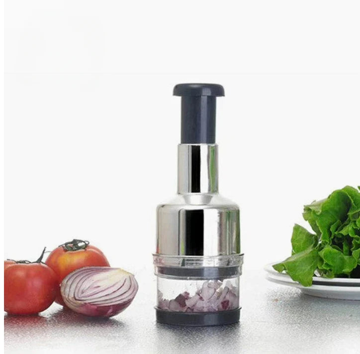 Manual Garlic Chopper & Vegetable Crusher – Handheld Stainless Steel Slicer