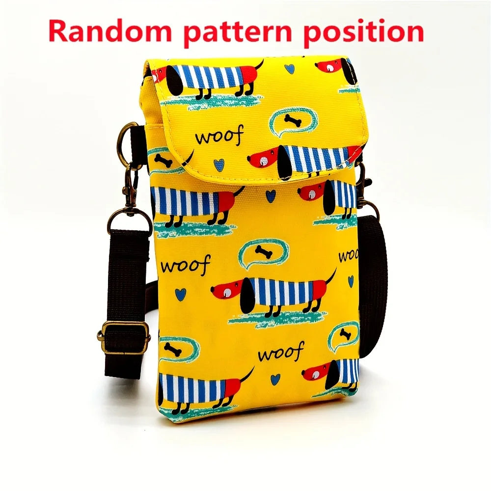 Cute Cat Animal Print Crossbody Bag, Kawaii Fabric Phone Purse, Small Shoulder Bag With Adjustable Strap  Purses and Handbags