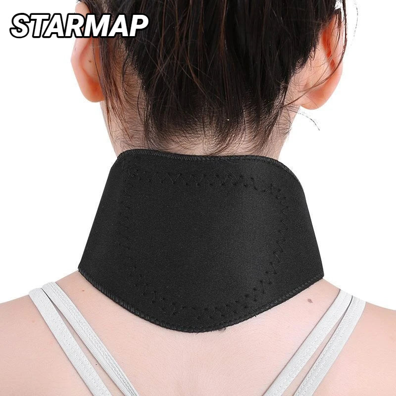 Tourmaline Self-Heating Magnetic Neck Wrap – Far Infrared Cervical Pain Relief Collar