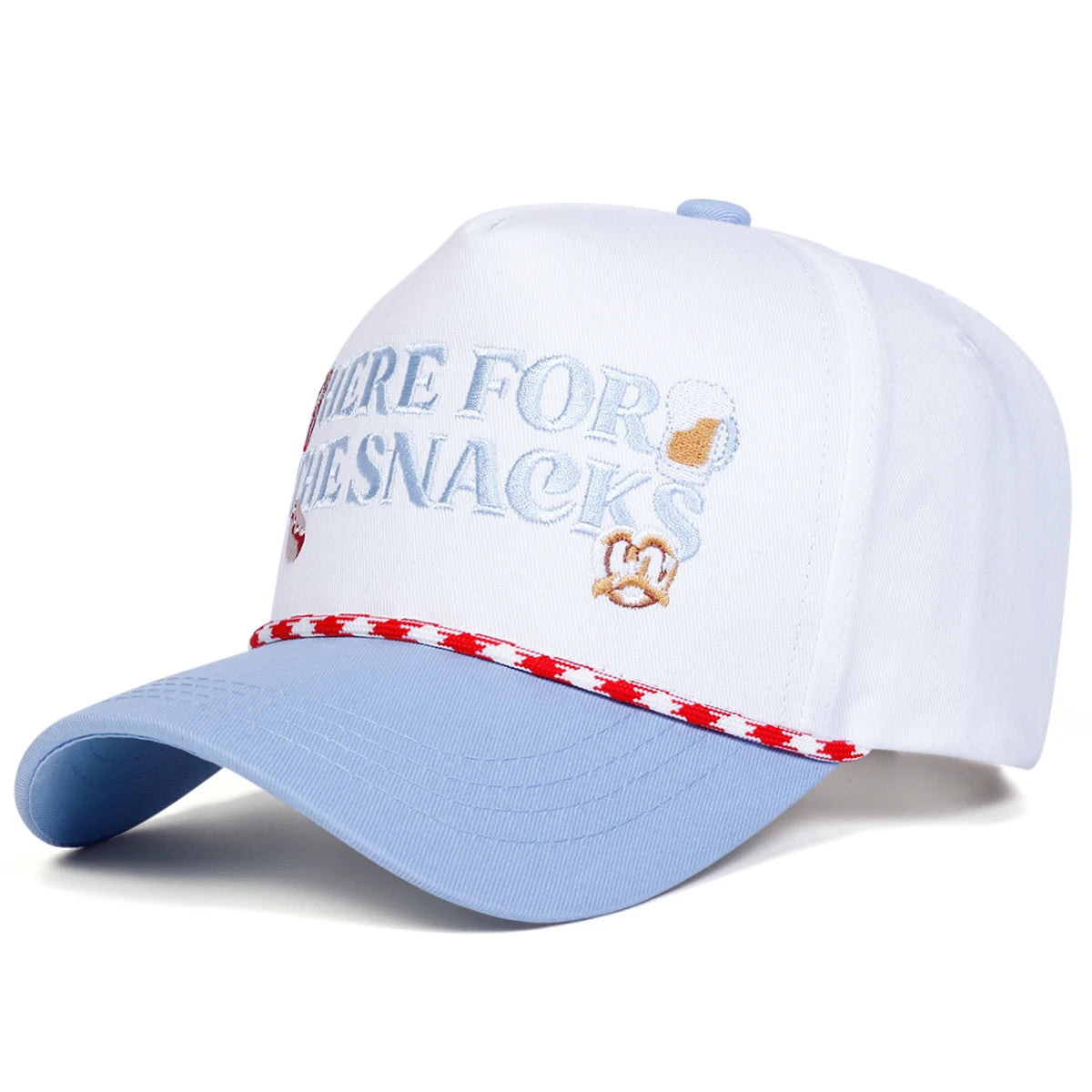 "Here for the Snacks" Embroidered Baseball Cap – Unisex Adjustable Hat
