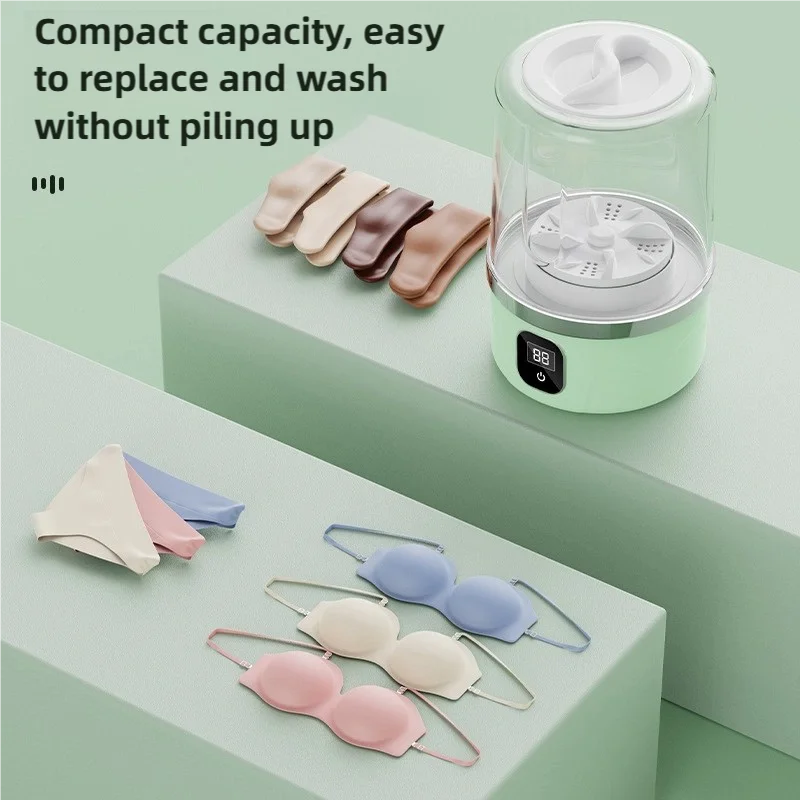 New Portable Wireless Washing Machine Compact Laundry Equipment Clothing Cleaning Tool Ideal for Dorms, Travel, Camping, Hotels