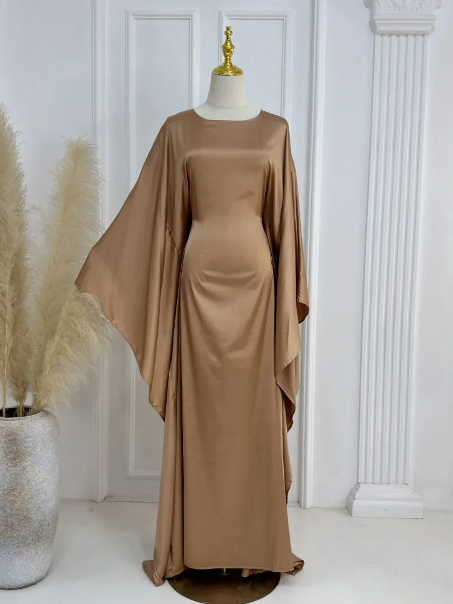 Eid Modest Bat Sleeve Muslim Party Dress – Ramadan Abaya Kaftan
