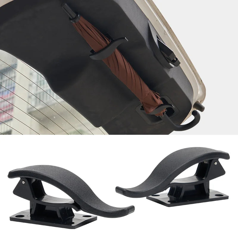 2Pcs Universal Car Umbrella Storage Organizer Holders Multi-Purpose Trunk Mount Seat Back Hooks Auto Accessories