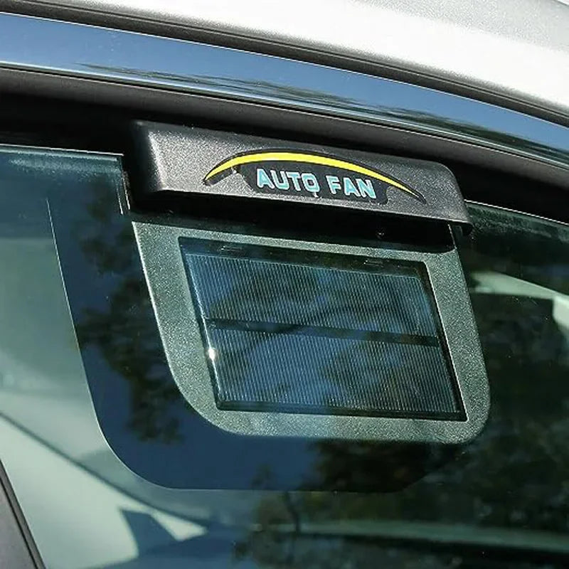 Solar Powered Car Cooling Fan Mini Ceiling Fan with Window Panel Ventilation System Radiator Fan Fresh Air in and Hot Air Out