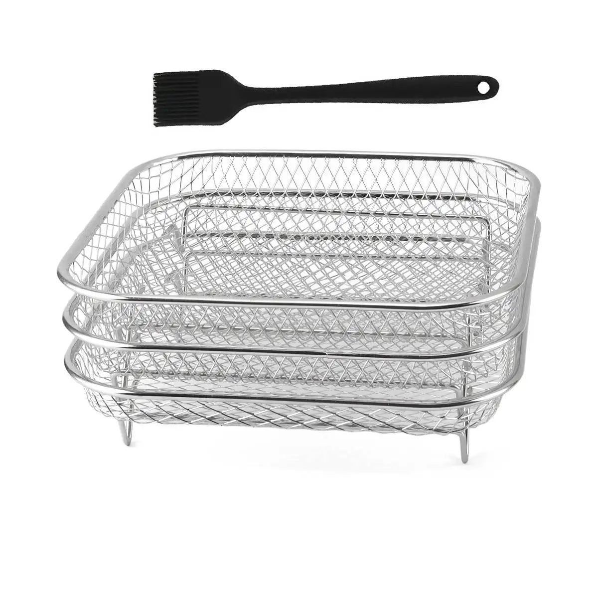 Stackable Air Fryer Rack – 304 Stainless Steel Baking & Grilling Tray for Air Fryers & Ovens