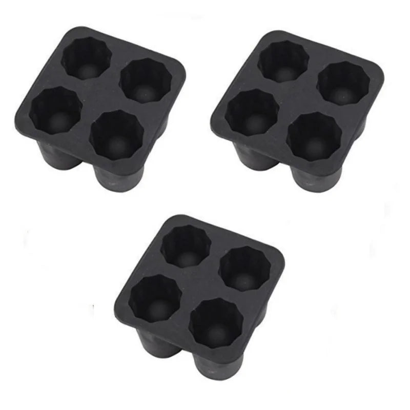 Silicone Round Ice Cube Mold – 4-Hole Press Ice Ball Maker for Whiskey & Cocktails