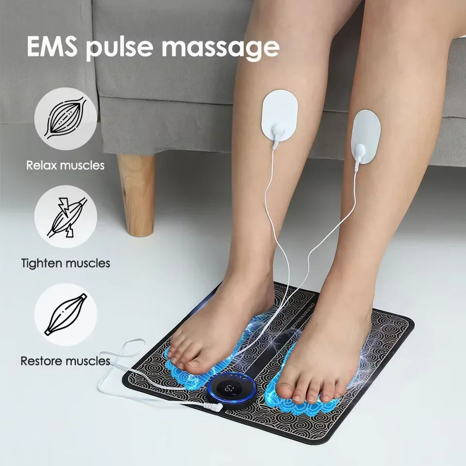 EMS Electric Foot Massager Pad – 6 Modes & 9 Intensities