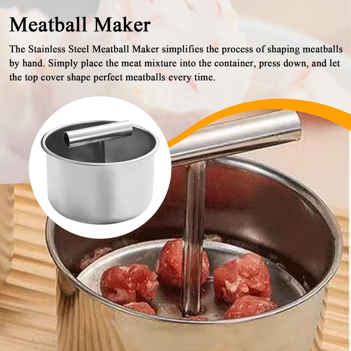Stainless Steel Meatball Maker Press – 6 or 12 Hole Kitchen Mold