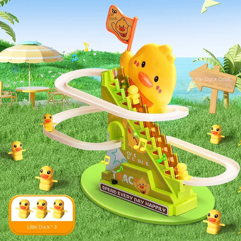 Stair Climbing Ducks Flashing Lights and Music Duck Roller Coaster Toy…