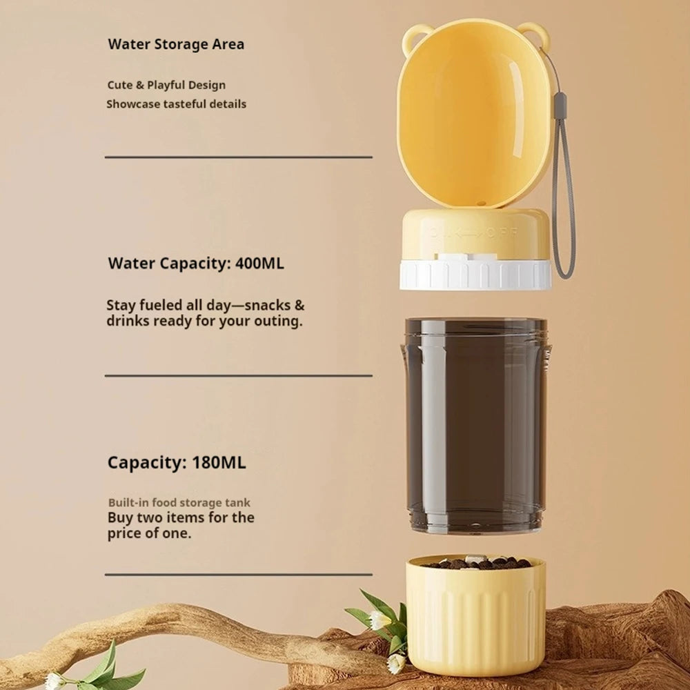 Large Capacity Pets Travel Water Bottle Outdoor Drink Kettle Portable Water Food In One Dog Supplies Diet Drink Water