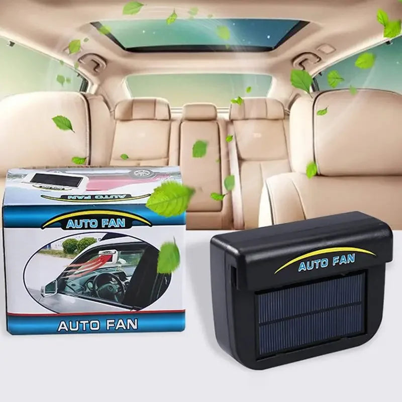 Solar Powered Car Cooling Fan Mini Ceiling Fan with Window Panel Ventilation System Radiator Fan Fresh Air in and Hot Air Out