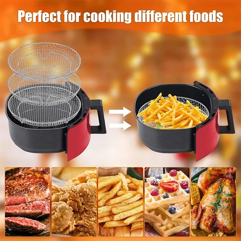 Stackable Air Fryer Rack – 304 Stainless Steel Baking & Grilling Tray for Air Fryers & Ovens