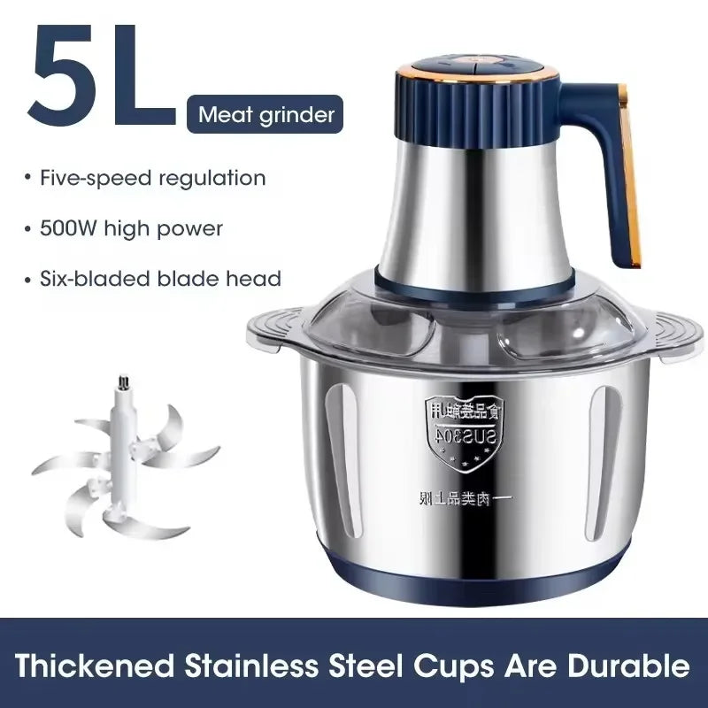 Multifunctional Kitchen Electric Chopper 5L EU Large Capacity Stainles…