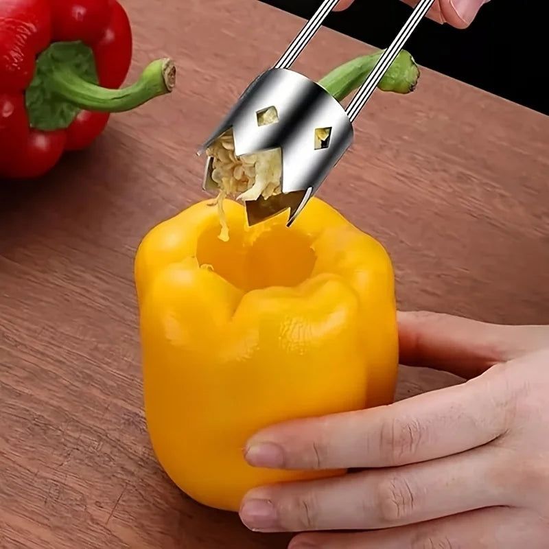 Stainless Steel Fruit & Vegetable Corer – Core Remover for Apples, Peppers & More